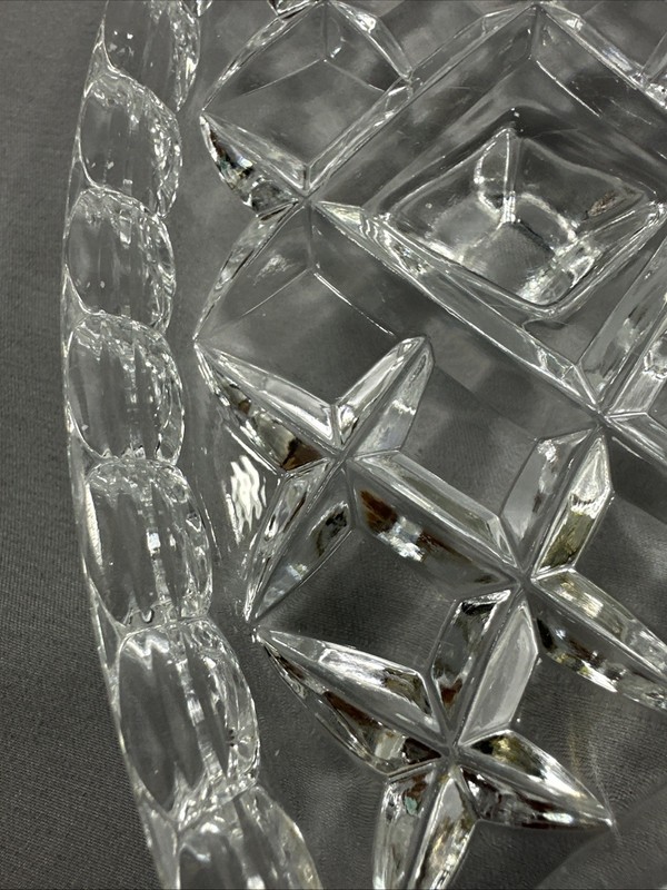 Diamond and Rose 12" Round Footed Crystal Cake Serving Plate gallery