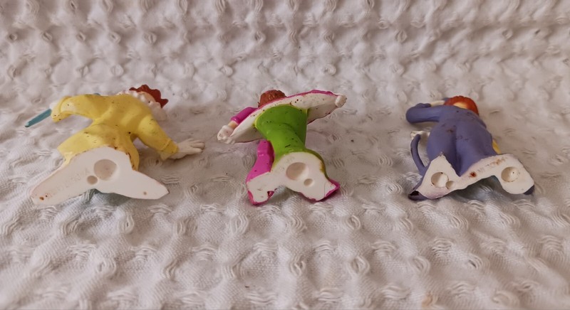 Vintage Clown CAKE TOPPERS Figures Figurines Toys 3 Blue Pink Yellow Fun gallery