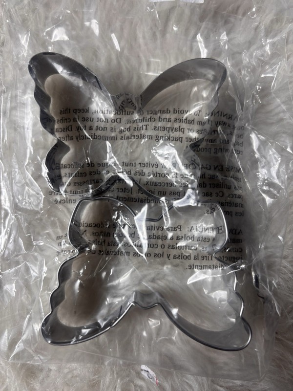 Butterfly Metal Cookie Cutter Set Silver 2 Pack Butterflies Theme No Pattern