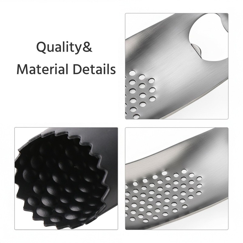 Garlic Press Rocker Stainless Steel, Manual Mincer Standard, Black gallery