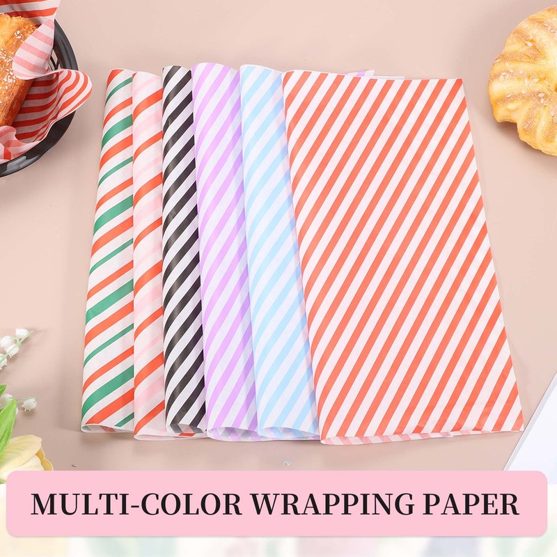 50pcs Solid Color Wax Paper Sheets with 5 Pcs Fast Food Baskets, Black gallery