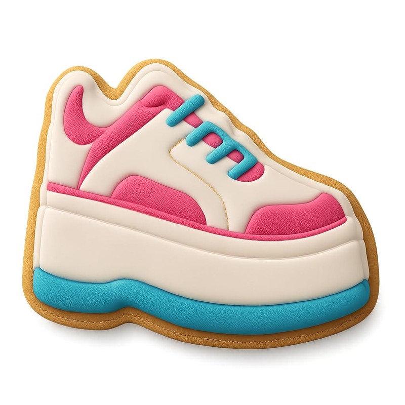 Y2K Nostalgia: Platform Sneakers Cookie Cutter & Stamp, Fondant & Clay - 4x2.8 gallery