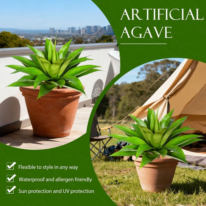 Enalgre Artificial Agave Plant 25.6 Fake Agave Plant Artificial Plants Outdoor gallery
