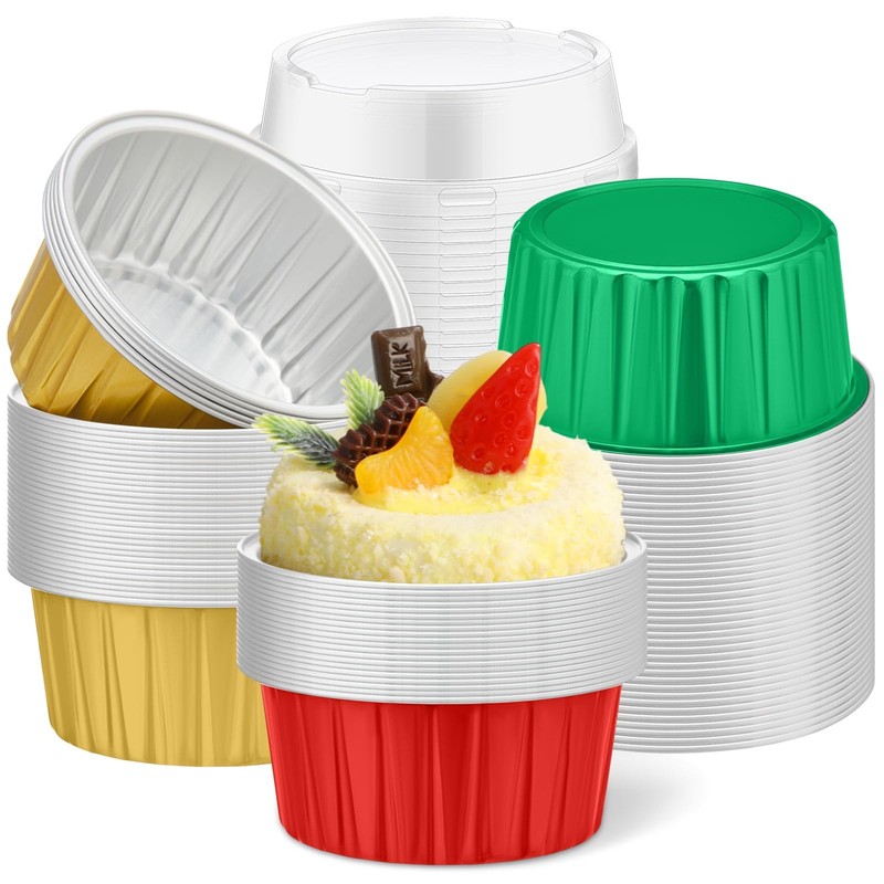 120 Pcs Graduation Baking Cup with Lids 5oz 2026 Congrats Grad Aluminum Foil …