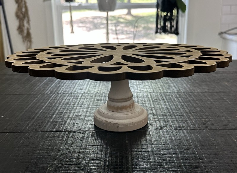 Wooden Cake Stand 14” Diameter approximately 5” tall