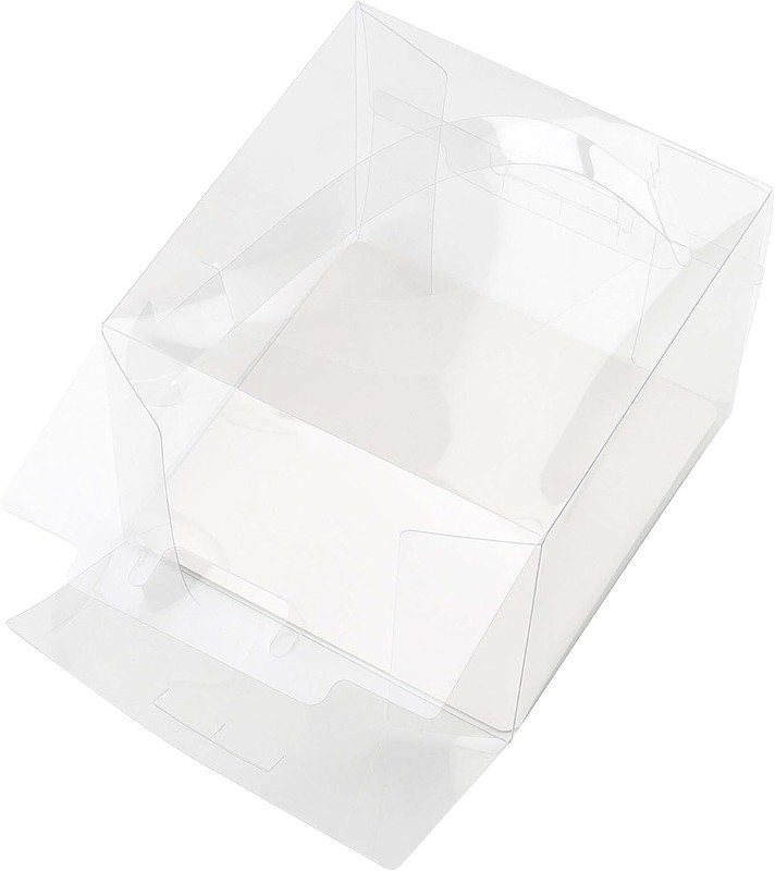 60 Pieces 5 x 5 x 4 Inch Clear Cake Boxes with Handles & Cake Boards Transpar... gallery