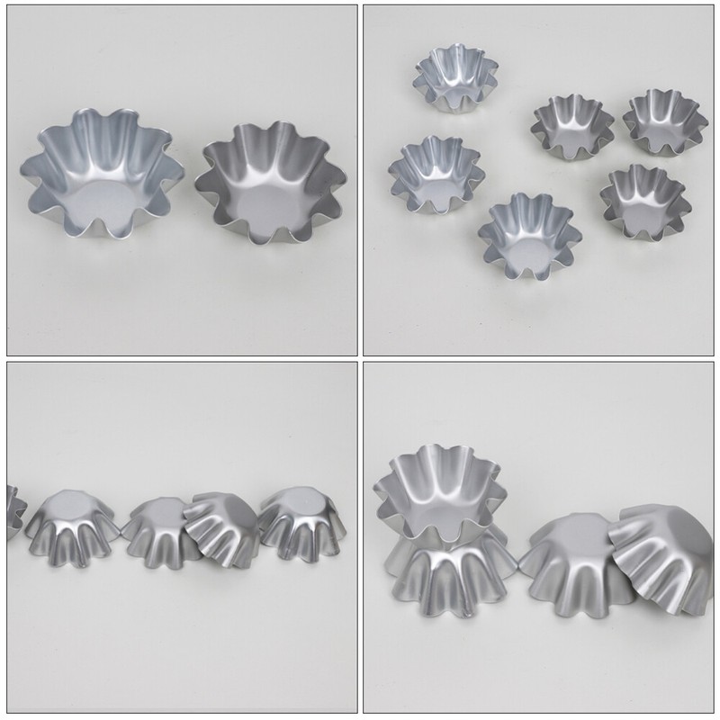 3 Pieces Egg Tart Mold Mini Flower Shaped Pan Nonstick Molds for Baking gallery