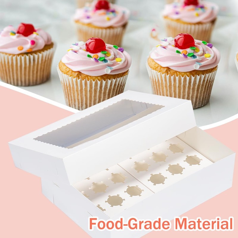 Mini Cupcake 6 Pack,Holds 24 Mini Cupcakes,Cupcake Holder, 14x10x4 Inch White... gallery