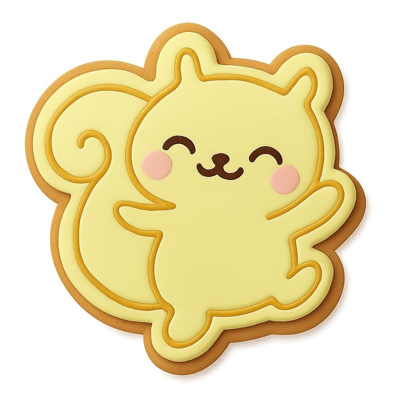 Twirling Kawaii Squirrel Cookie Cutter - 4x3.2" Fun Kitchen Baking Design gallery