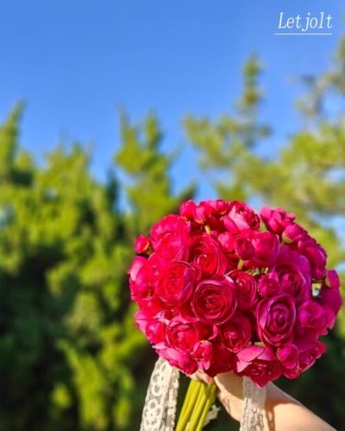 Ranunculus Artificial Flower ROSEO Pink Silk Flowers Faux DIY 18 Rose Red gallery