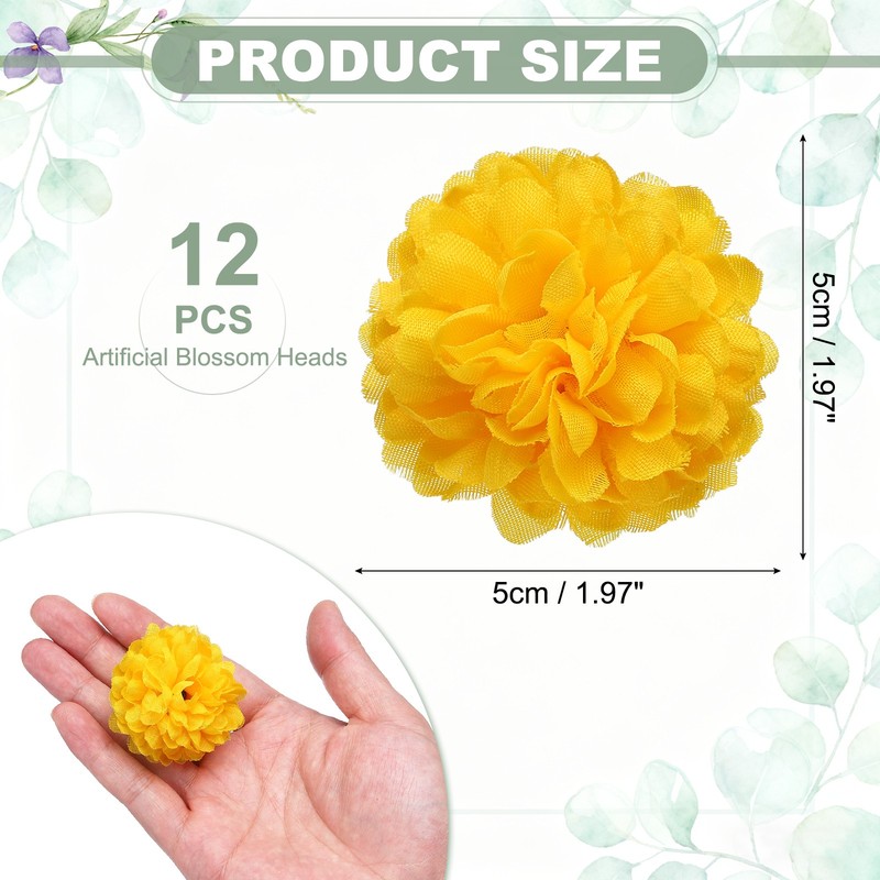 12Pcs 2"x2" Floating Flowers for Centerpieces, Yellow gallery