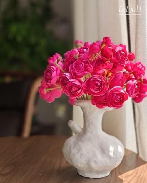 Ranunculus Artificial Flower ROSEO Pink Silk Flowers Faux DIY 18 Rose Red gallery