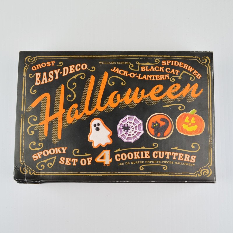 Williams Sonoma Halloween Punch Cookie Cutters Set of 4 – Ghost Pumpkin Cat Web