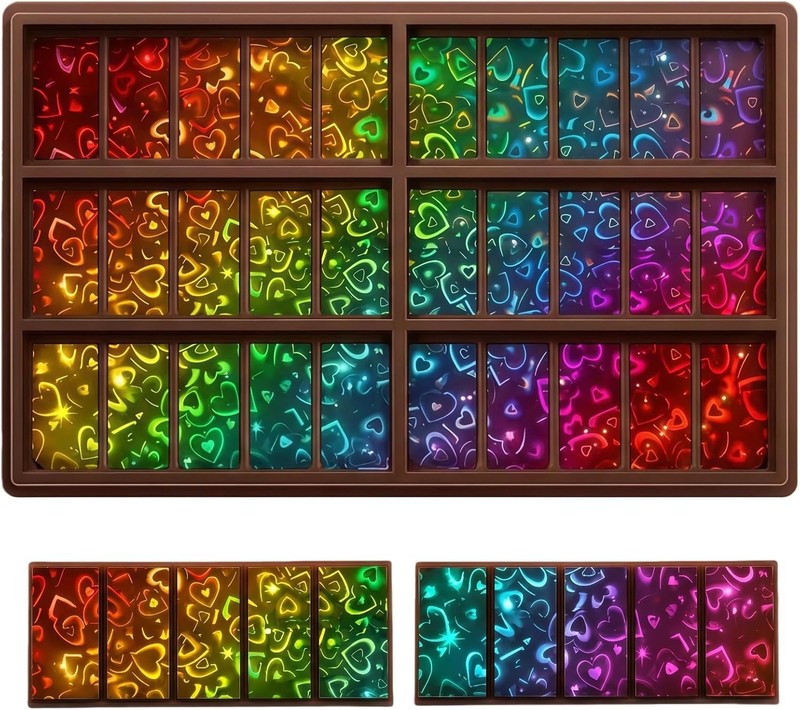 1 Pcs Holographic Chocolate Molds Resin Silicone Chocolate Bar Deep Thick Molds