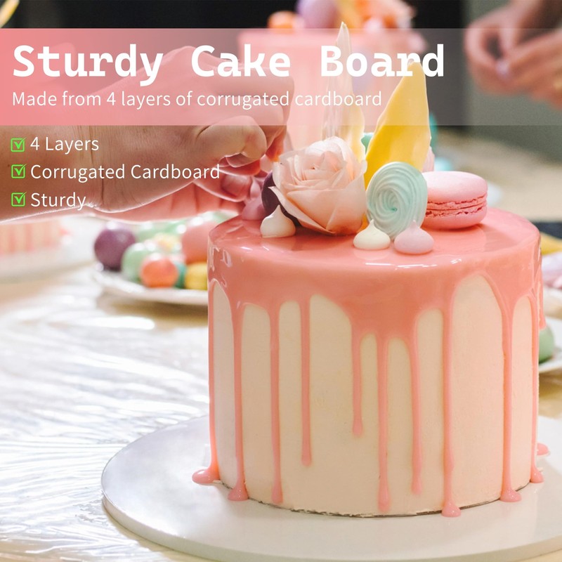 6 Packs White Cake BoardsThickness 1/2 InchCake Boards 10 inch RoundFood-grad... gallery