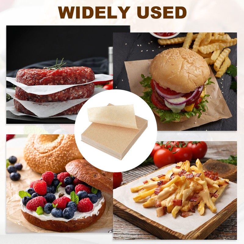 500 Pcs Parchment Paper Baking Sheets Squares, 4.3" Non Stick Paper, Wood Color gallery