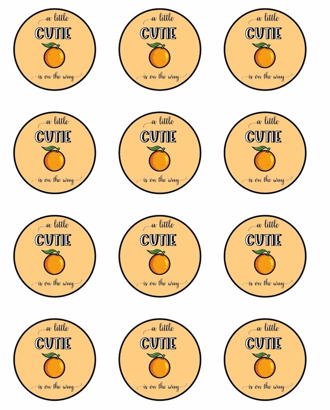 A Little Cutie Is On The Way Cupcake Toppers Cookie Cake Decoration Edible Paper gallery