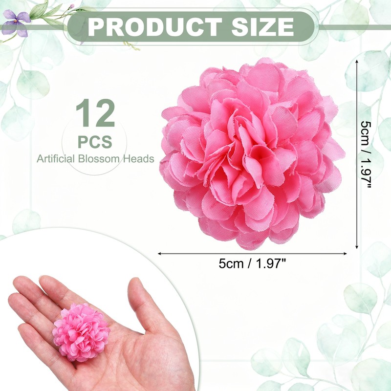 12Pcs 2"x2" Floating Flowers for Centerpieces, Pink gallery