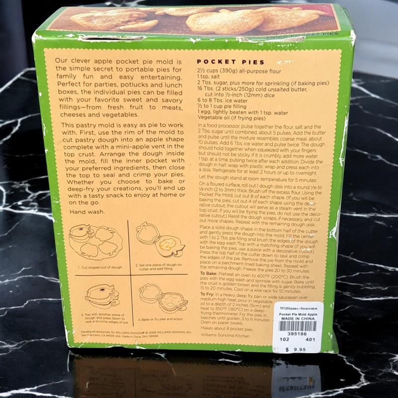 Williams Sonoma Apple Shape Pocket Pie Mold + Recipe New In Box gallery
