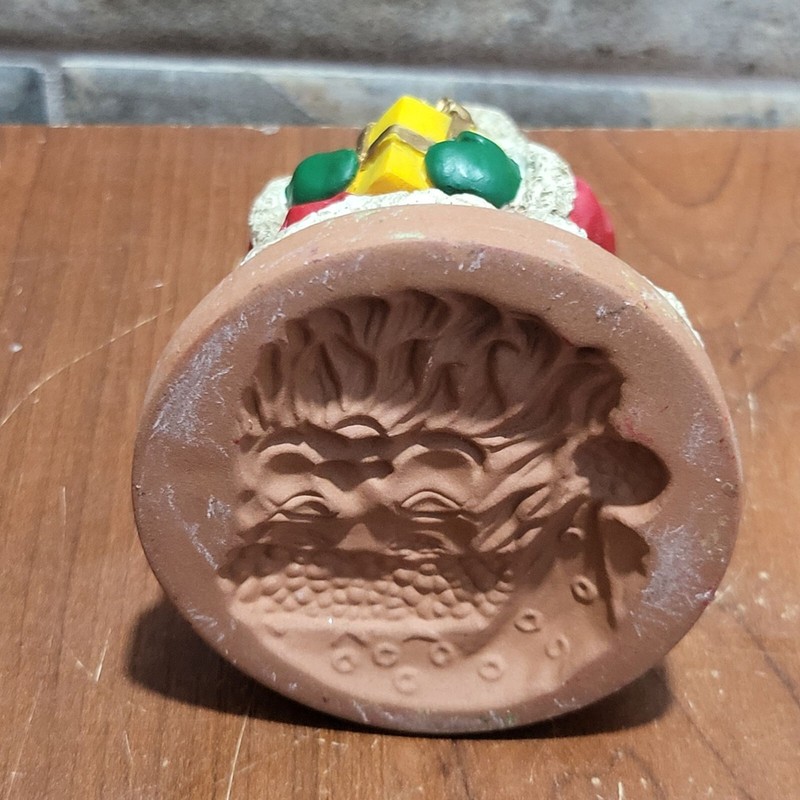 Vintage Santa Terra Cotta Cookie Press USA Wilton American Hearth Figurine gallery