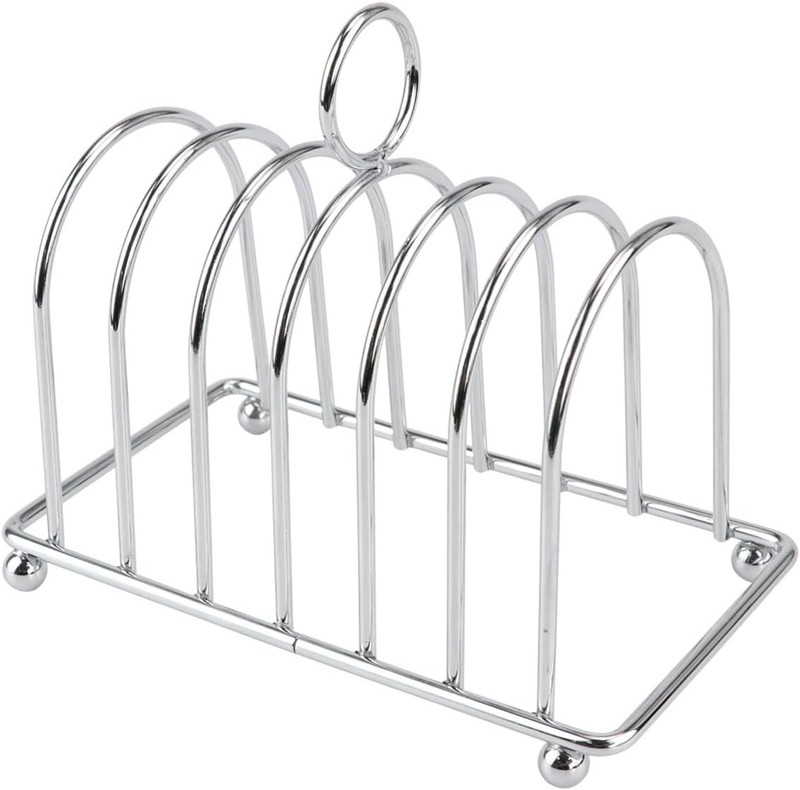Toast Rack Stainless Steel Toast Holder Stand with Ball Feet and Loop Carry