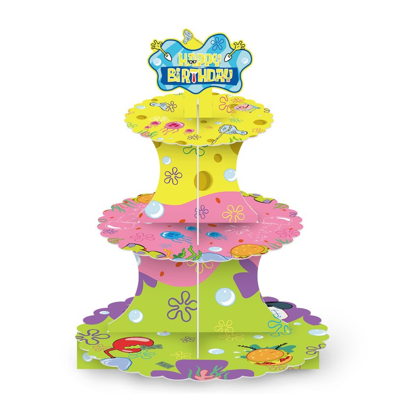 SpongeBob Birthday Cake Stand for Kids, Patrick Star Party Decorations Supplies