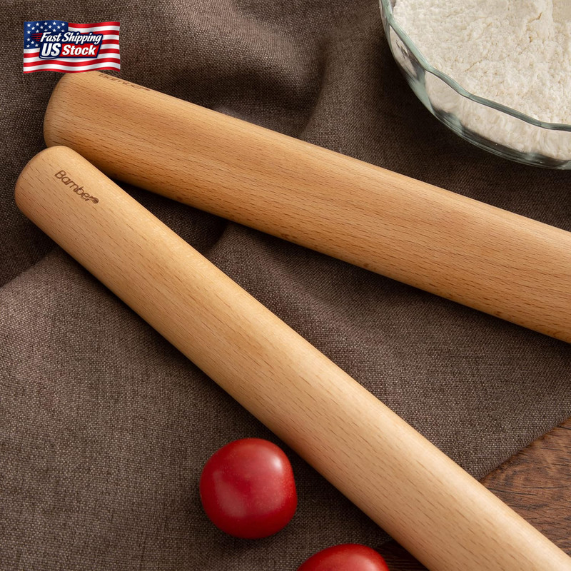 Bamber Wood Rolling Pin for Baking Wooden Rolling Dowel Stick Dough Roller for C gallery