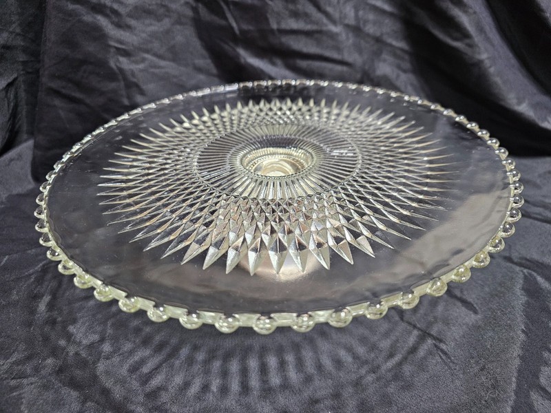 Vintage Duchin Creation Sterling Silver wgt Pedestal Cake Plate Hobnail 10.5″