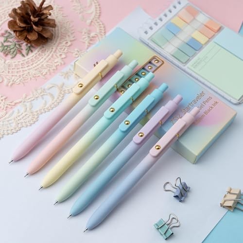 UIXJODO 6 Pcs Gel Pens 0.5mm Quick Dry Black Ink Pens Fine 6 Pcs Ombre Gold gallery