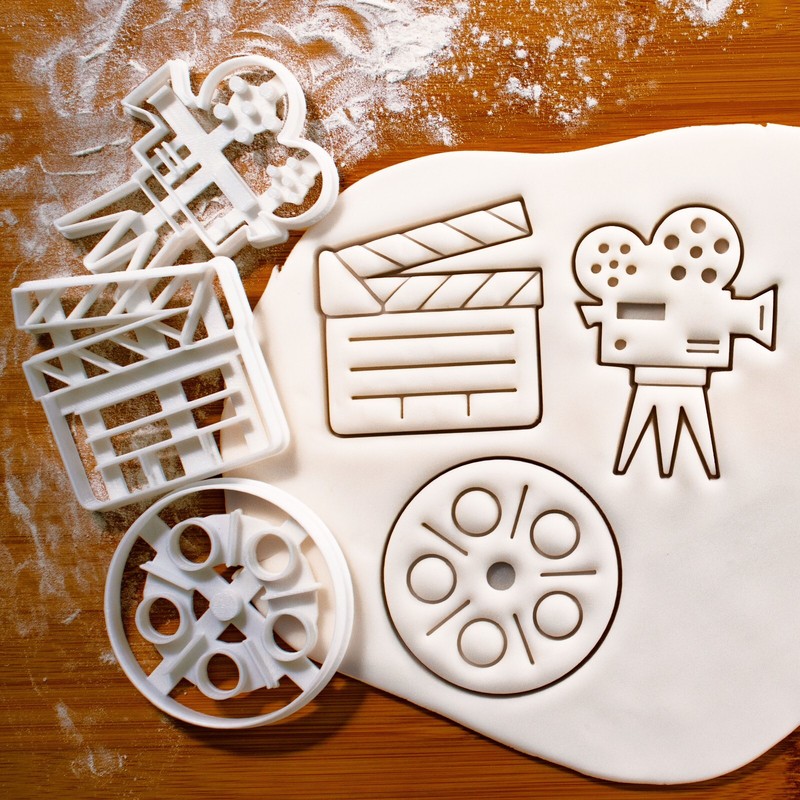 Movie Reel, Video Camera, Clapboard Cookie Cutters Set – director film cinema