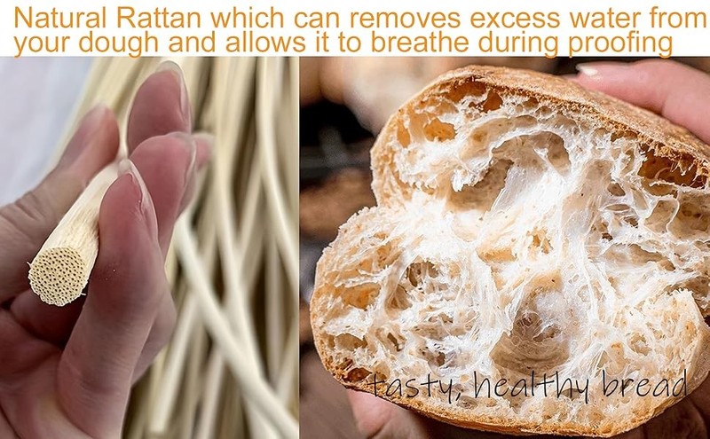 Round Bread Banneton Proofing Basket Kit Bowl Set of 2 Sourdough Natural gallery