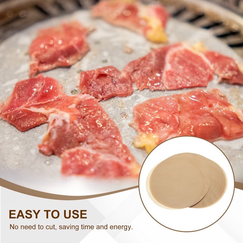 200 Pcs Parchment Paper Baking Sheets Rounds, 9" Non Stick Paper, Wood Color gallery