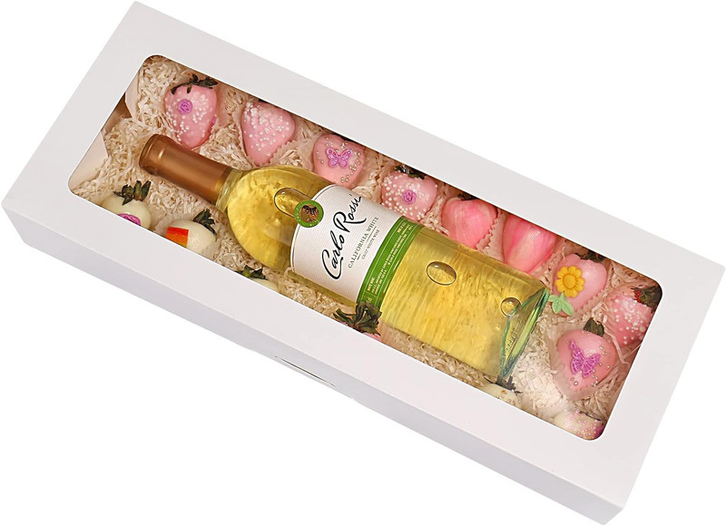 20-Pack 16" x 6.5" x 2.5" Cookie Boxes with Window, White Bakery Boxes, Strawber gallery
