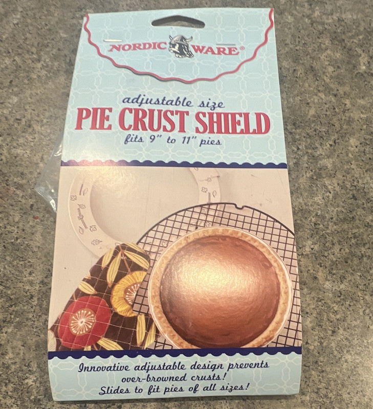 Nordic Ware Adjustable Aluminum Pie Crust Shield, Silver, Fits 9-11″ Pies