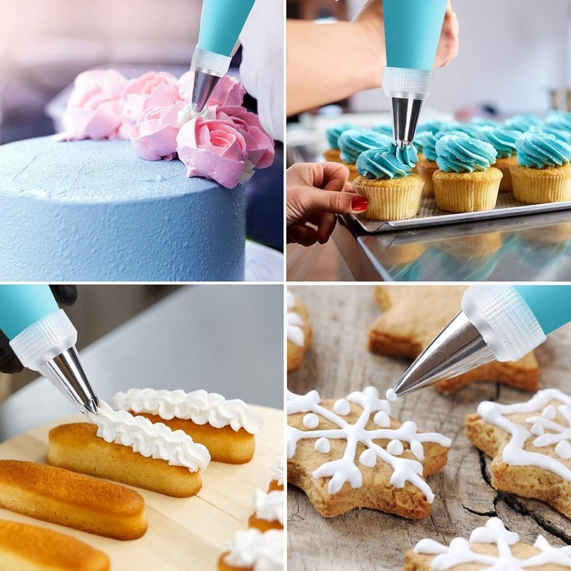 80pcs Cake Decorating Set with Turntable,14tips, Scrapers & Baking Tools gallery