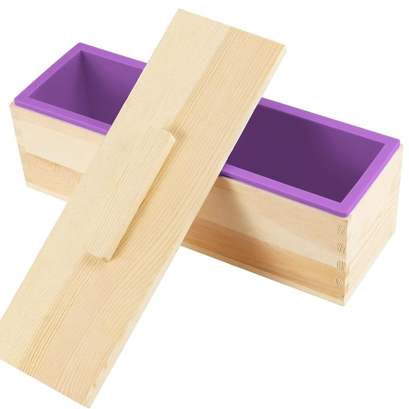 3PCS 47oz Silicone Soap Kit, Purple Rectangular Silicone Loaf Soap Making wit... gallery