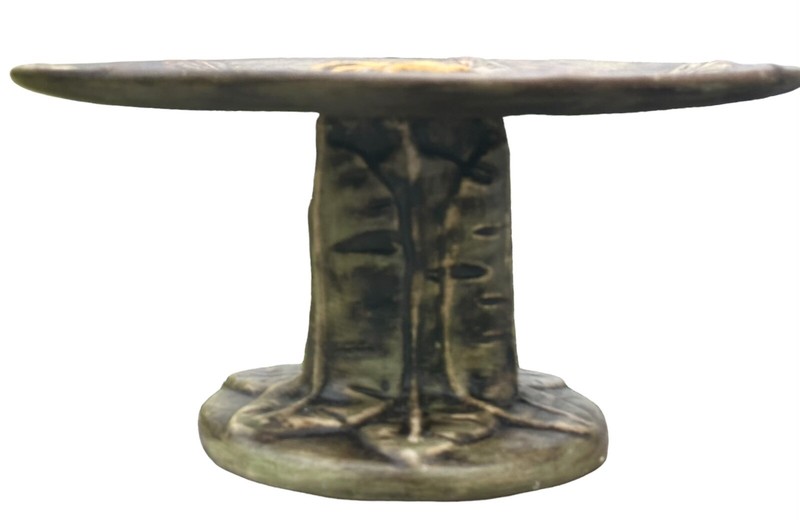 Tropical Banana Bunch Leaf Pedestal Cake Hors D’oeuvre Display Stand Ceramic T79 gallery