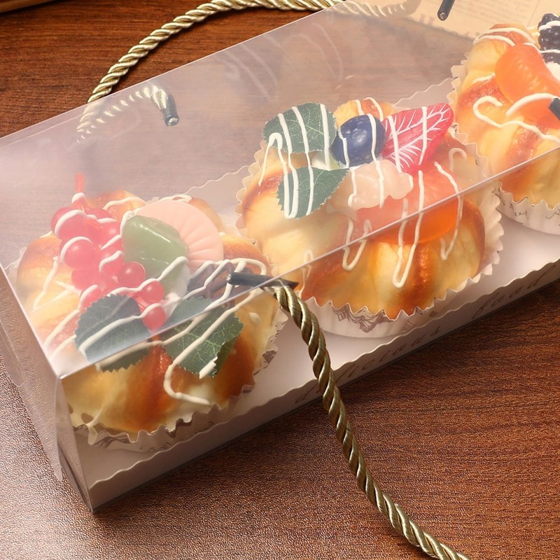 Oblong Cake Boxes Clear Plastic Baking Food Containers 8.85X3.07X3.07 Inch Di... gallery