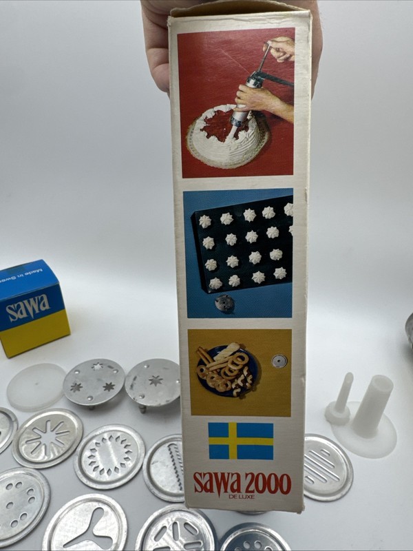 Sawa 2000 Deluxe Cookie Press & Biscuit Maker Made In Sweden VTG Complete gallery