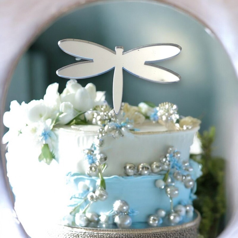 Dragonfly Shaped Cake & Cupcake Toppers, Many Colours & Sizes, Plain or Engraved