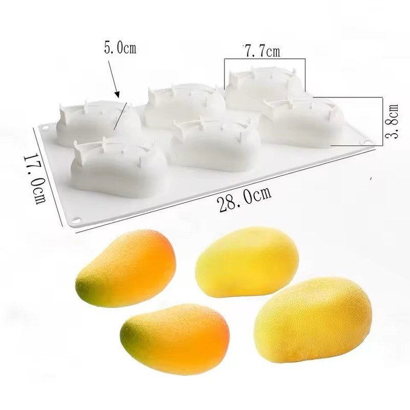 6pcs Realistic Silicone Mango Food Use Fruit Mould gallery