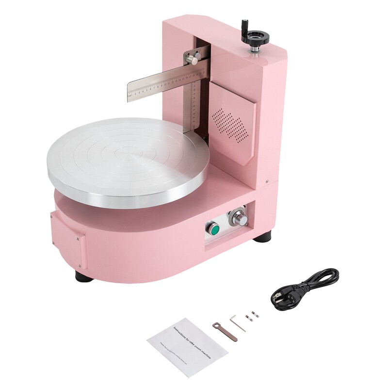 Automatic Cake Icing Spreader 14.17in Rotating Tabletop Coating Machine Pink gallery
