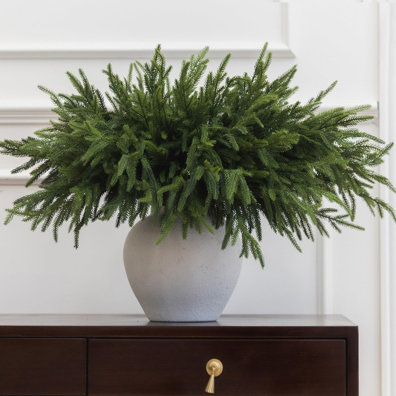 Misspin 30 Pcs 19.5 Inches Christmas Norfolk Pine Branches Norfolk Pine