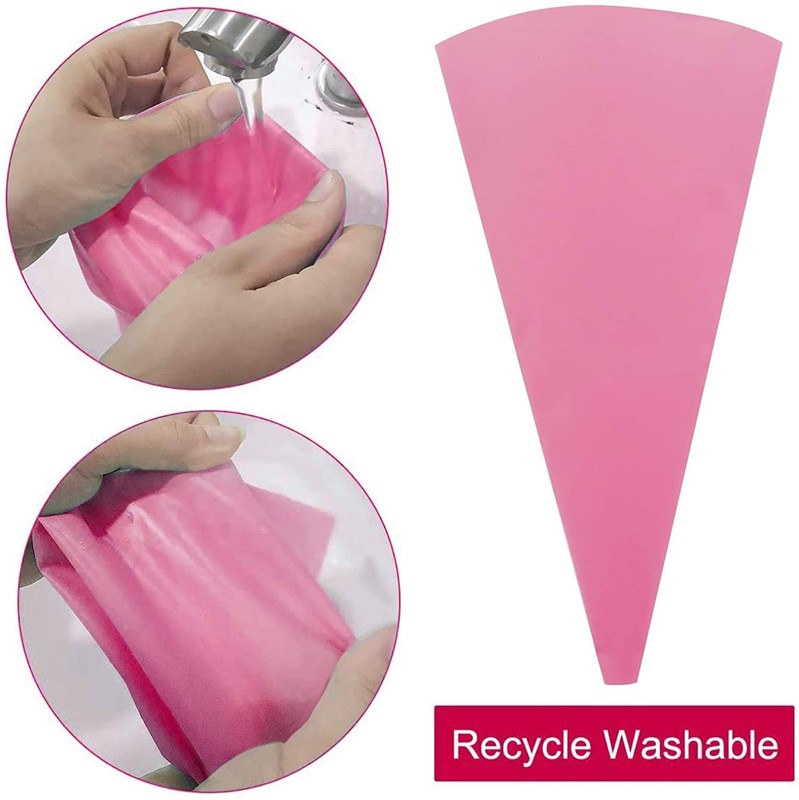 Silicone Icing Piping Bag,Reusable Cream Pastry Bag and 14× Stainless Steel N... gallery