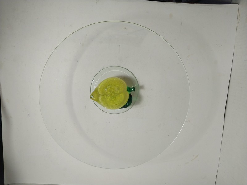 ART GLASS LEMON PEDESTAL FRUIT BOWL CAKE PLATE, FREE SHIPPING gallery