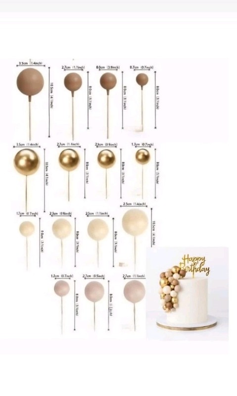 32 Pcs Ball Cake Topper Decorations Mini Balloons Cake Topper Sticks Foam Balls gallery