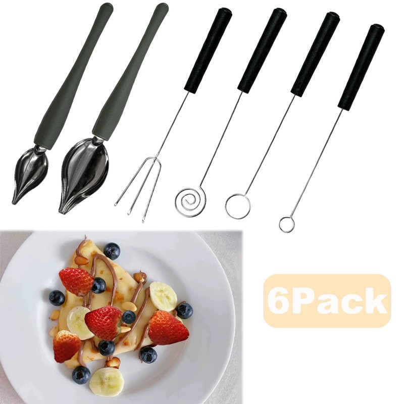 6 Pcs Chocolate Dipping Tools Set Candy Culinary Decorating Spoons Stainless gallery