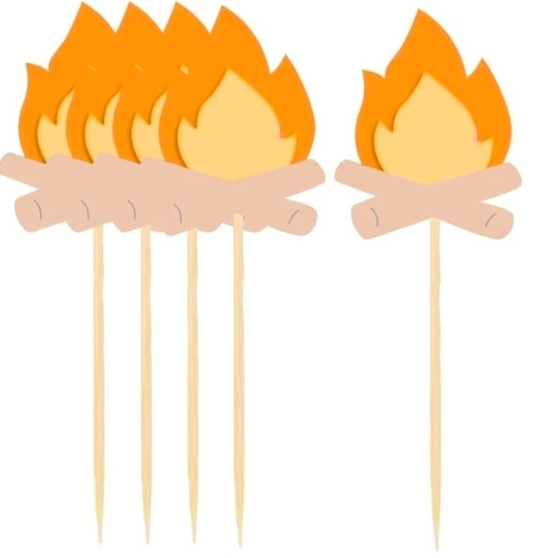 Fire Cupcake Toppers, Baby Shower Cake Decorations Fireman Themed Cake Topper