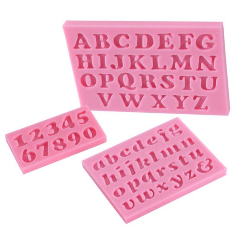 Fondant Alphabet 3Pcs Silicone Mold Mould DIY Birthday Craft Decor Number Cake gallery