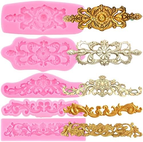Zixiang Baroque Style Curlicues Scroll Lace Silicone Fondant Molds Relief Flower gallery
